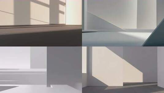 光影下的几何空间高清在线视频素材下载
