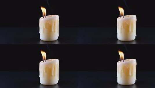 燃烧的蜡烛微距特写素材高清在线视频素材下载