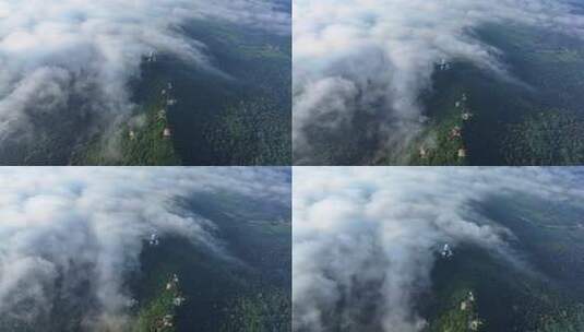 辽宁沈阳棋盘山云海航拍高清在线视频素材下载