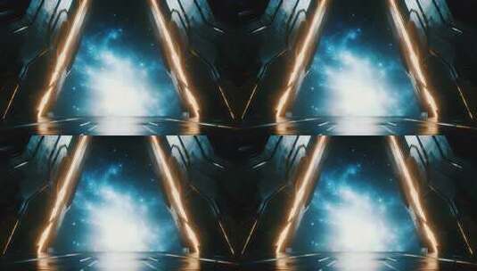 未来科技感大门开启科幻概念片头视频高清在线视频素材下载