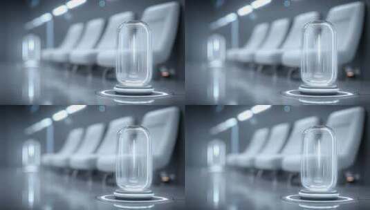 未来科技展示舱伫立于极简空间高清在线视频素材下载