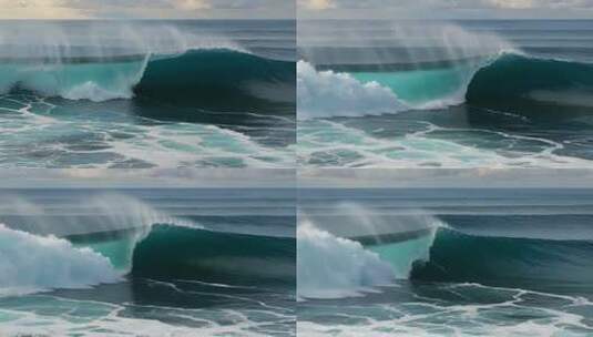 海洋翻涌浪花景象高清在线视频素材下载