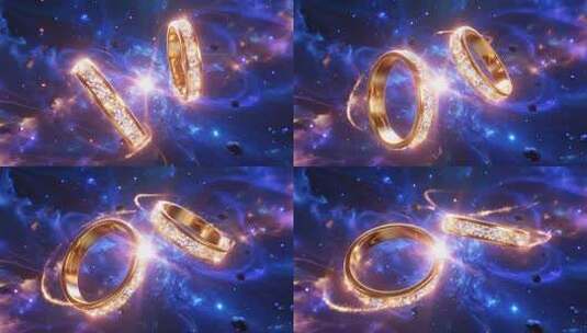 结婚戒指浪漫爱情太空视频高清在线视频素材下载