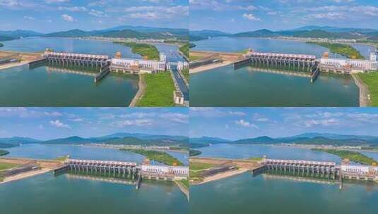 4K广东清远市飞来峡大坝水利枢纽延时4高清在线视频素材下载