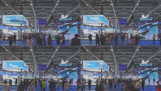 第八届进博会2.1馆汽车及智慧出行展区高清在线视频素材下载