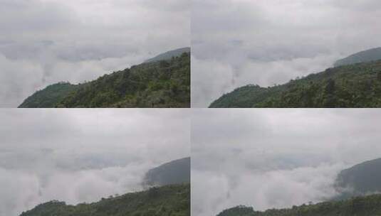 航拍广东茂名信宜云开山石镬坳山间云海高清在线视频素材下载