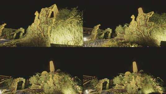 长安街抗日战争胜利80周年主题纪念花坛高清在线视频素材下载