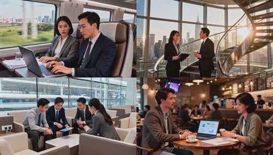 商务人士洽谈合作接待客户商务高清在线视频素材下载