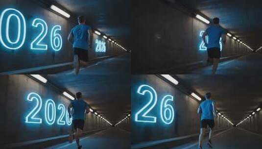 2026隧道中的奔跑者高清在线视频素材下载