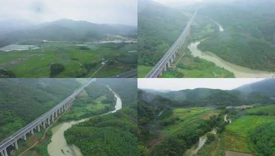 海南五指山南渡江航拍高清在线视频素材下载