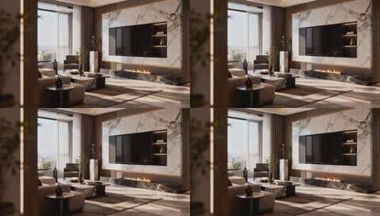 现代风格客厅家居装饰素材高清在线视频素材下载