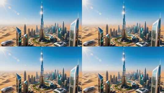 迪拜，奢华与自然的完美和弦4K高清在线视频素材下载