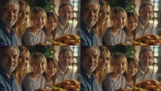 温暖家庭欢聚一堂共度美好用餐时刻高清在线视频素材下载