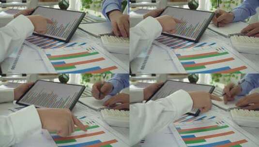 财务工作人员进行数据报表统计和分析高清在线视频素材下载