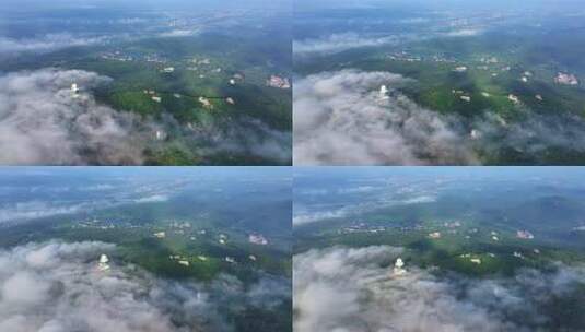 辽宁沈阳棋盘山云海航拍延时高清在线视频素材下载