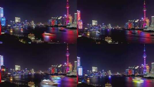 上海外滩陆家嘴夜景素材高清在线视频素材下载