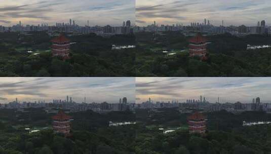 广州鸿鹄楼与广州塔对望高清在线视频素材下载