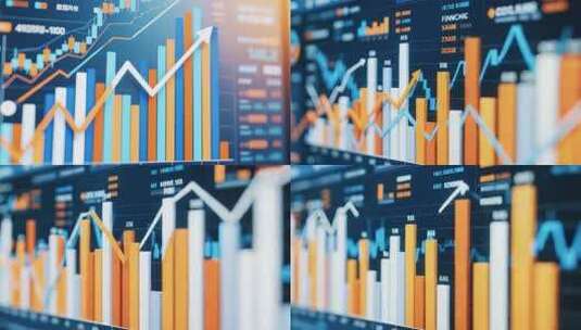 金融经济增长图表高清在线视频素材下载