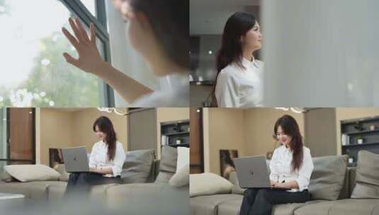 女生居家休闲美好生活高清在线视频素材下载