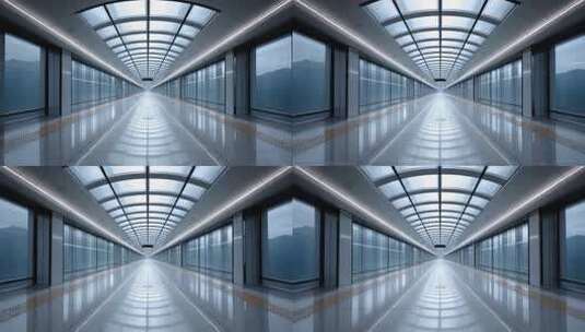 现代感十足的地铁站台空无一人高清在线视频素材下载