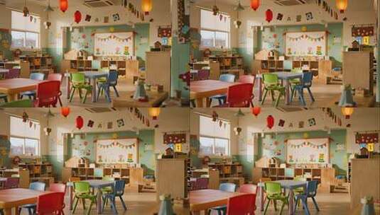 温馨童趣幼儿园教室儿童教育场景视频高清在线视频素材下载