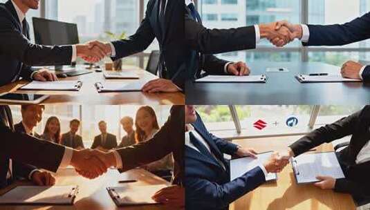 商务洽谈合作 签约成功 商务人士高清在线视频素材下载