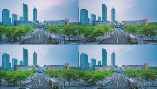 广东深圳福田区CBD延时高清在线视频素材下载