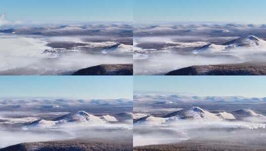 航拍冬季雾中林海雾凇视频251202-7高清在线视频素材下载