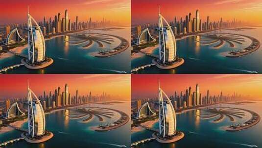 迪拜，奢华与自然的完美和弦4K高清在线视频素材下载