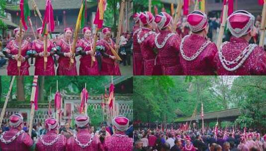 贵州黔东南少数民族节日活动吹芦笙4k实拍高清在线视频素材下载