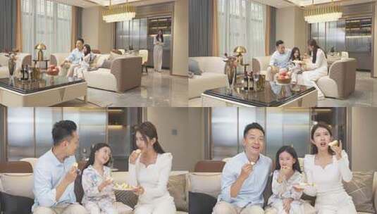 一家三口、幸福生活高清在线视频素材下载