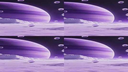 紫色星球3D合成场景高清在线视频素材下载