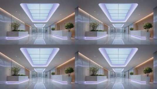 现代办公楼大堂设计彰显企业形象高清在线视频素材下载