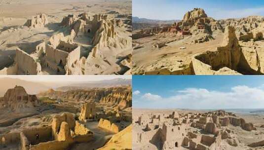 古格王朝遗址风光阿里荒漠古迹高清在线视频素材下载