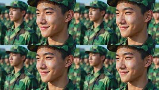 青少年军训列队画面高清在线视频素材下载