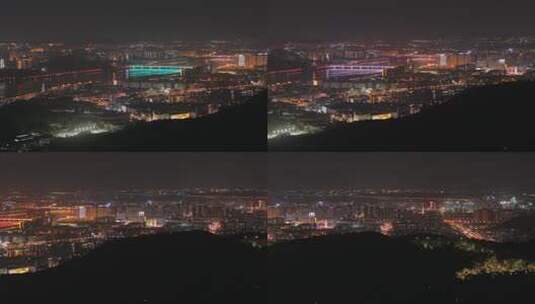 夜晚俯瞰长沙岳麓山下万家灯火高清在线视频素材下载