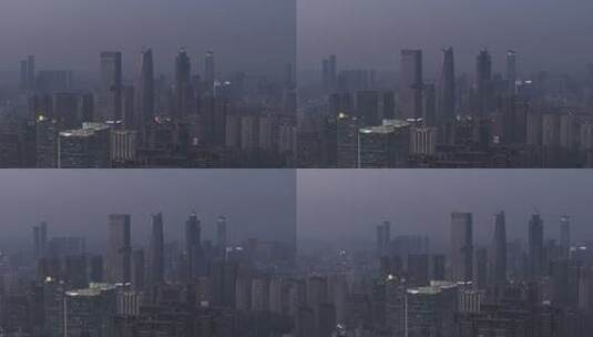 沈阳金廊地标 航拍灰片高清在线视频素材下载