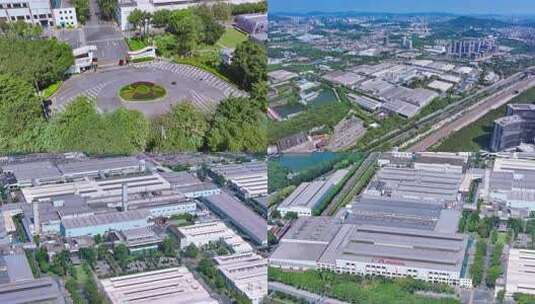 航拍广汽本田汽车有限公司总部黄埔工厂高清在线视频素材下载