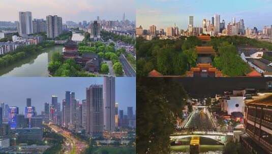 南京城市古建筑与现代建筑全景高清在线视频素材下载