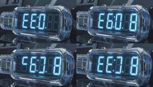 透明液晶数字时钟素材高清在线视频素材下载