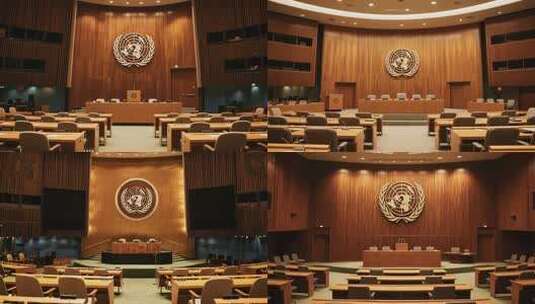 联合国会议室内部场景高清在线视频素材下载