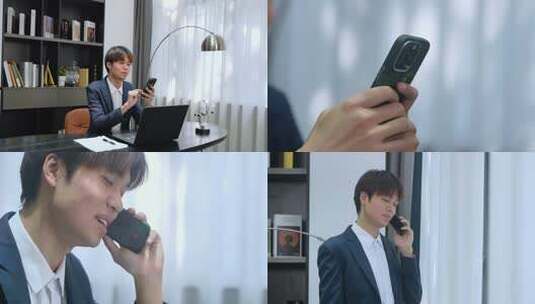 职场销售打电话约客户高清在线视频素材下载