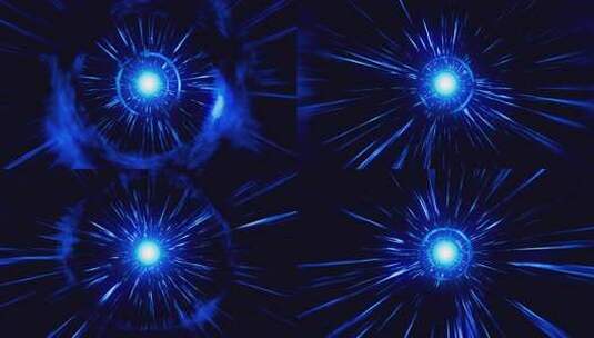 蓝色粒子光效科技隧道背景高清在线视频素材下载