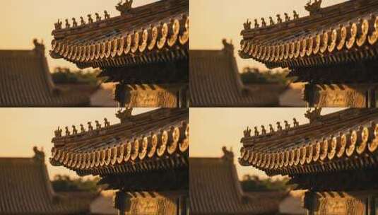故宫古建筑屋檐特写高清在线视频素材下载