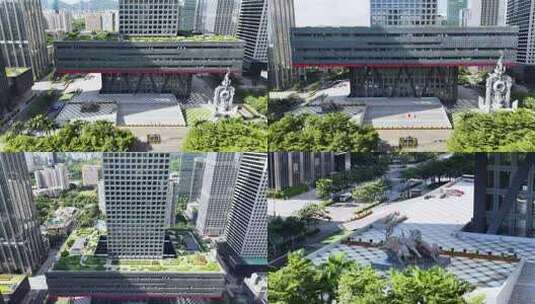 航拍深圳证券交易所、上市公司、深交所高清在线视频素材下载