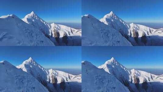 川西航拍中山峰贡嘎雪山壮丽景色高清在线视频素材下载