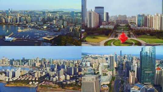 4k航拍青岛浮山湾五月的风城市发展宣传片高清在线视频素材下载