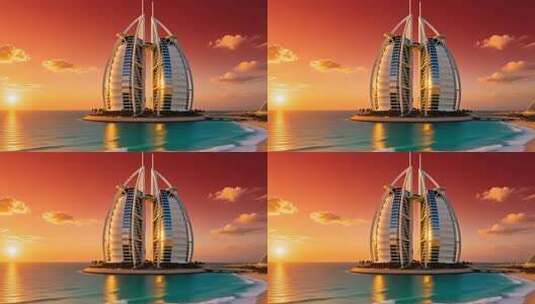 迪拜，奢华与自然的完美和弦4K高清在线视频素材下载