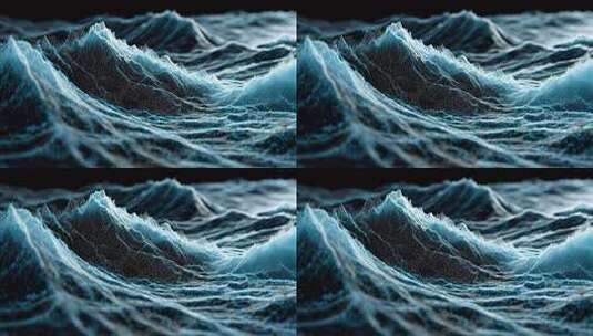 粒子效果动态波浪背景高清在线视频素材下载