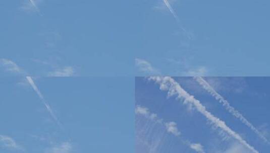 民航飞机航迹云 航班尾迹云03【套组】高清在线视频素材下载